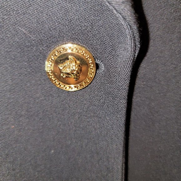 Authentic Versace Medusa Single Breasted Wool Blazer, Black, Silk Lined, Size 46 - Picture 9 of 11